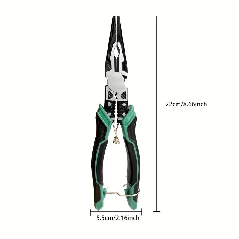 Heavy Duty Alloy Electrician Pliers – Multifunction Wire Cutter & Needle Nose Diagonal Cutting Tool Set