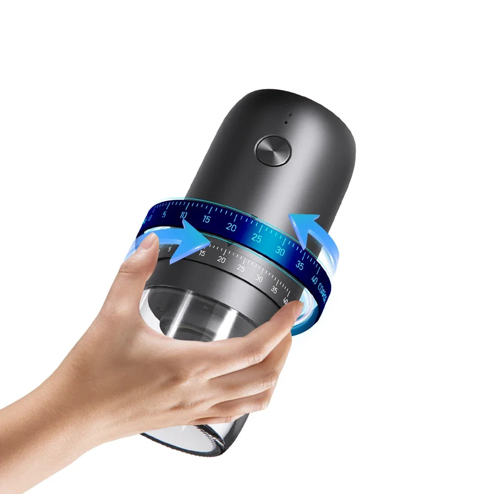 Portable Rechargeable Coffee Grinder with 40 Adjustable Grind Settings Ceramic Burr Type-C Charging