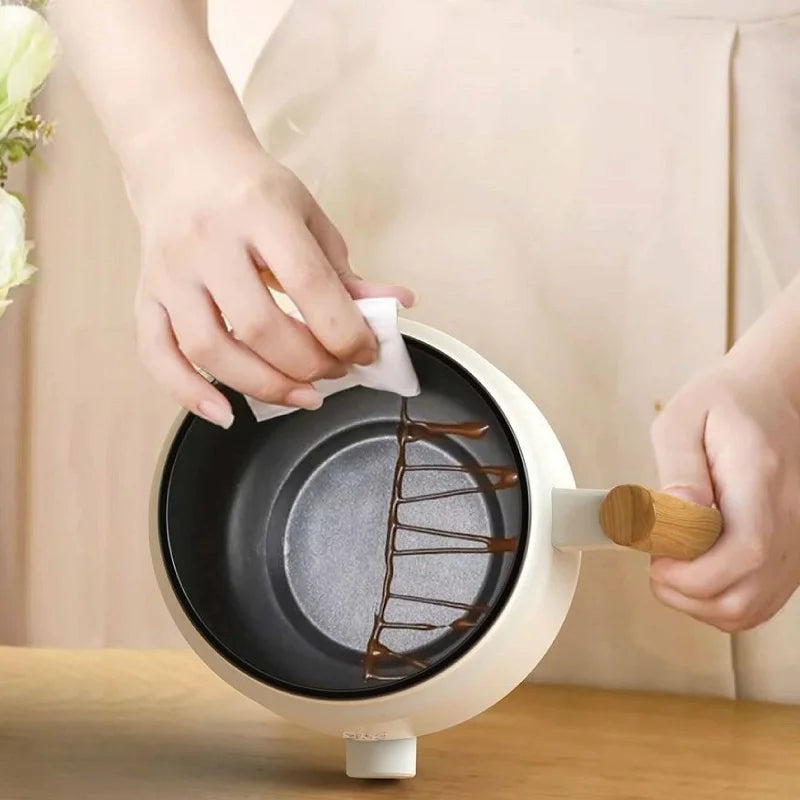 Portable Electric Hot Pot Cooker 1.2L with Steamer Dual Power 180W 350W for Noodles Soup Rice