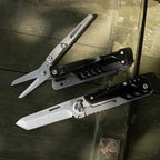 6-in-1 Stainless Steel Multi Tool with Scissors Screwdrivers and Folding Utility Blade Portable Pocket Tool