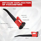 Cordless Leaf Blower 21V 6-Speed 18000RPM Handheld Garden Cleaner with Battery and Charger