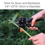 Garden Grafting Pruner Tool Set 2-in-1 Branch Cutter with Tape Replacement Blades and Rubber Bands