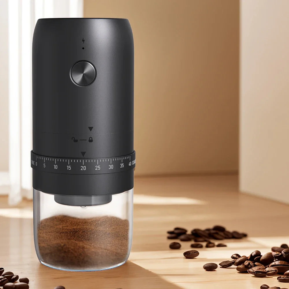 Portable Rechargeable Coffee Grinder with 40 Adjustable Grind Settings Ceramic Burr Type-C Charging