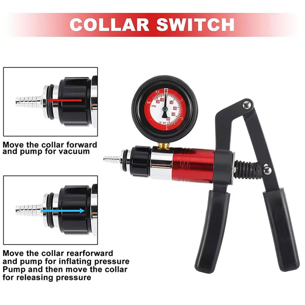 Hand Held Vacuum Pump Tester and Brake Bleeder Kit 21 Piece Automotive Diagnostic Tool with Gauge