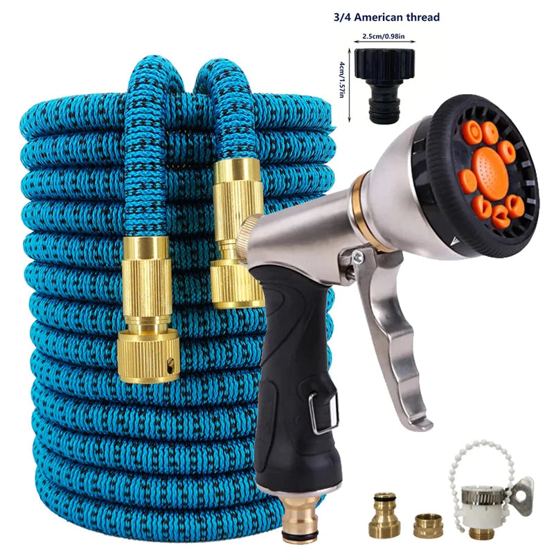 Expandable Garden Hose with Spray Nozzle 25–100ft Flexible Water Hose for Outdoor Cleaning