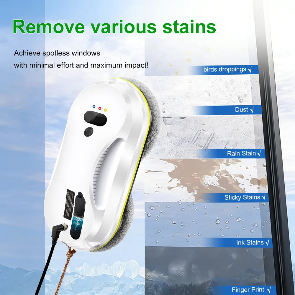 Portable Window Cleaning Robot with Intelligent Edge Detection and Water Spray for Glass Surfaces