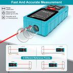 Rechargeable Laser Distance Meter 12000cm Digital Measuring Tool with Dual Laser and Angle Measurement