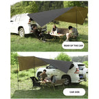 Portable SUV Side Canopy Outdoor Camping Awning with Wind Ropes, Ground Stakes and Storage Bag