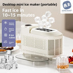 Portable Countertop Ice Maker Machine 120W Fast Freezing 8 Cubes Per Cycle for Home Office Camping