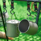 Lightweight Titanium Camping Cooking Set 750ml Pot 420ml Mug with Folding Spoon and Storage Bag