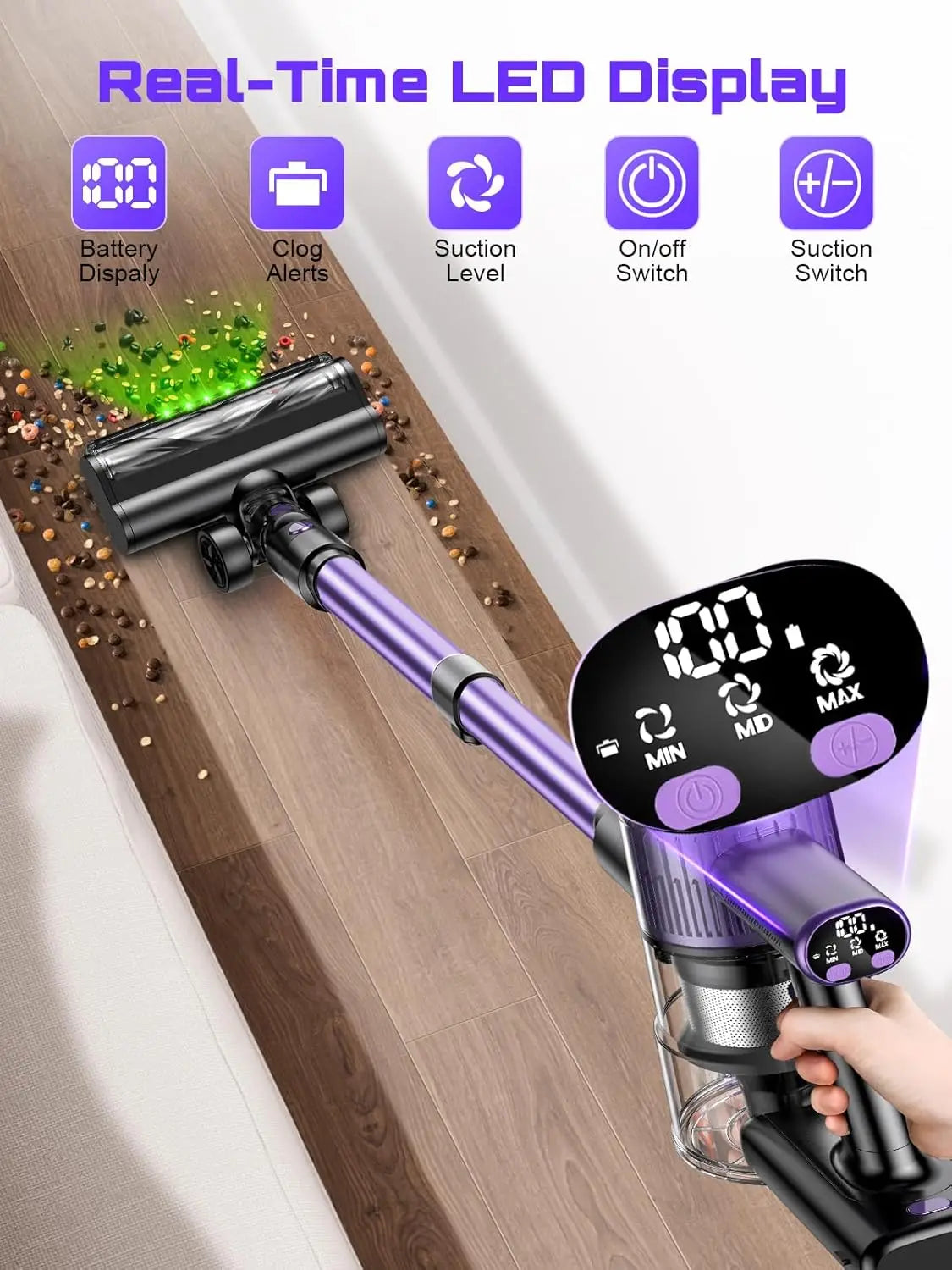 Portable Cordless Vacuum Cleaner 10-in-1 Lightweight Bagless Vacuum for Home Carpet Car Cleaner