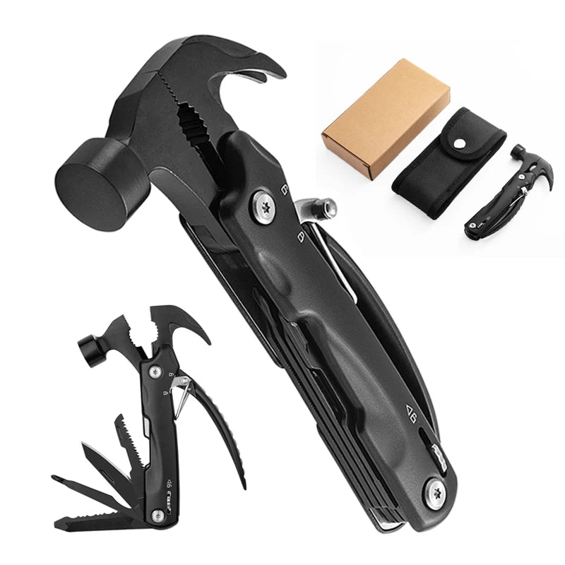 Heavy Duty Multifunction Claw Hammer Multi Tool with Pliers for DIY Repairs and Outdoor Use