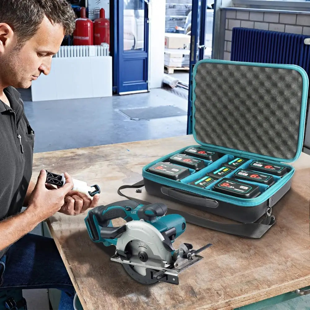 Heavy Duty Waterproof Tool Battery Storage Box with DIY Dividers Portable Carry Case