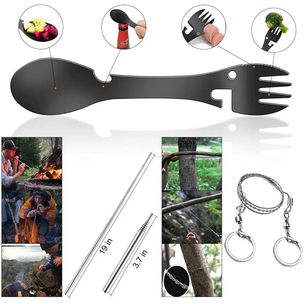 Professional Outdoor Survival Kit with First Aid, Multi-Tool, and Tactical Gear for Camping and Adventure