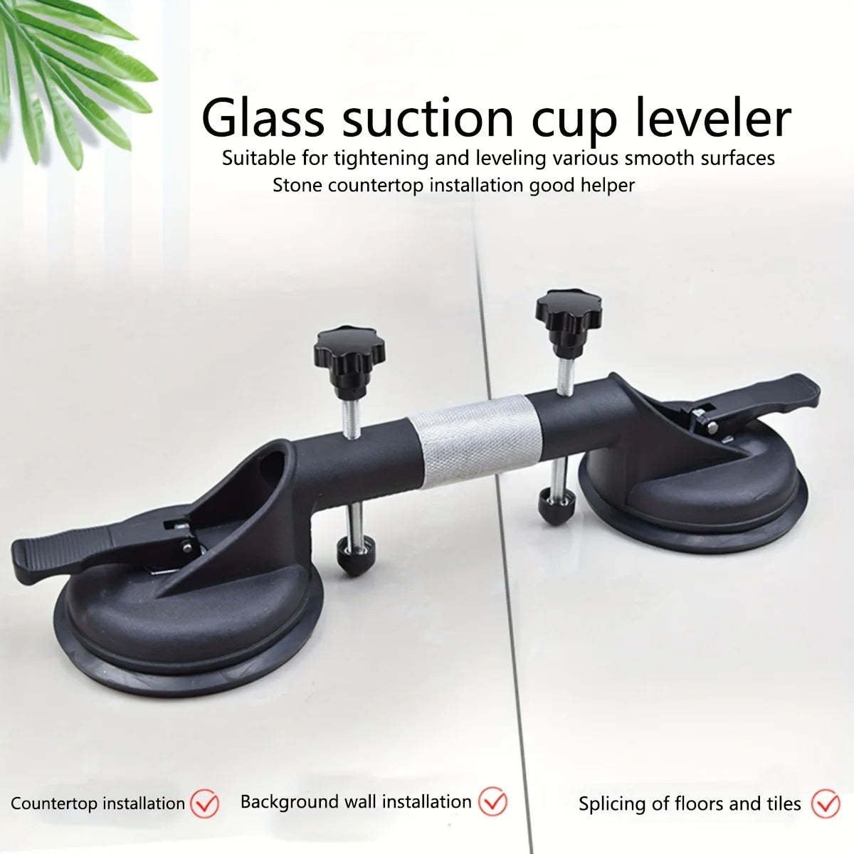 Portable Aluminum Alloy Dual Suction Cup Glass Lifter 41cm for Tile Mirror and Panel Handling