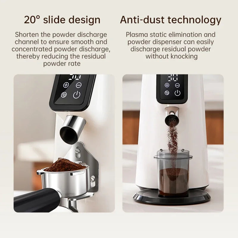 Portable Electric Coffee Grinder with Conical Burr 25 Grind Settings 200g Hopper 100W