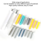 200 Piece Wall Anchor and Screw Assortment Kit M4 M5 Nylon Drywall Fixing Set with Storage Box