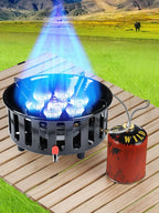 7-Core Camping Stove High-Power Strong Fire Portable Tourist Gas Burner Windproof Electronic Ignition Camping Equipment