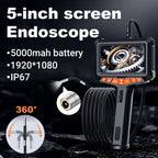 Portable 1080P Inspection Camera with Screen Waterproof 360 Degree Borescope