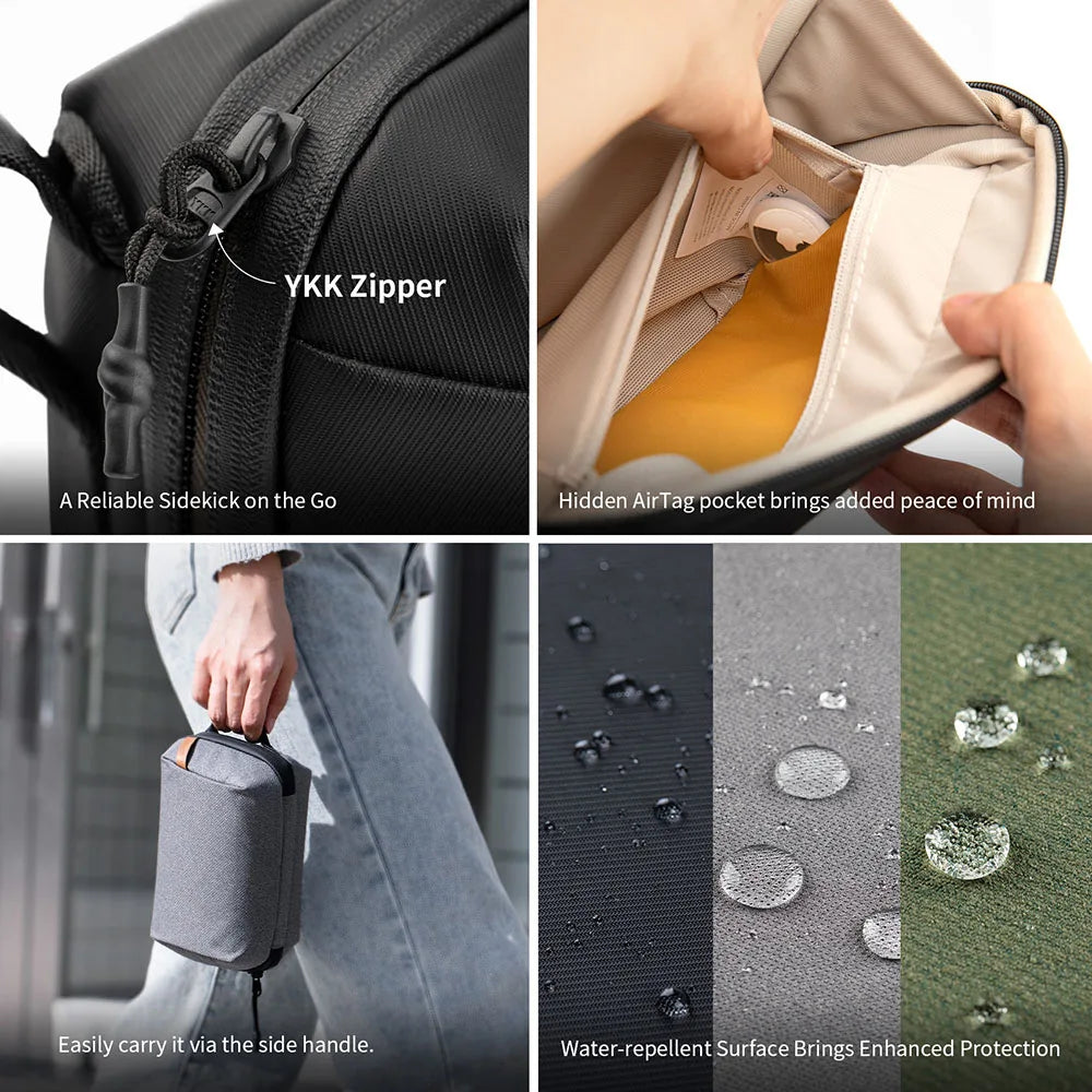 Drybag Waterproof Tech Organizer Pouch with Zipper and Handle for Cables Phones and Electronics Accessories