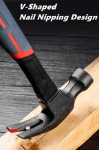 Heavy Duty Steel Claw Hammer for Carpentry and DIY – Nail Pulling Hammer with Non-Slip Rubber Grip