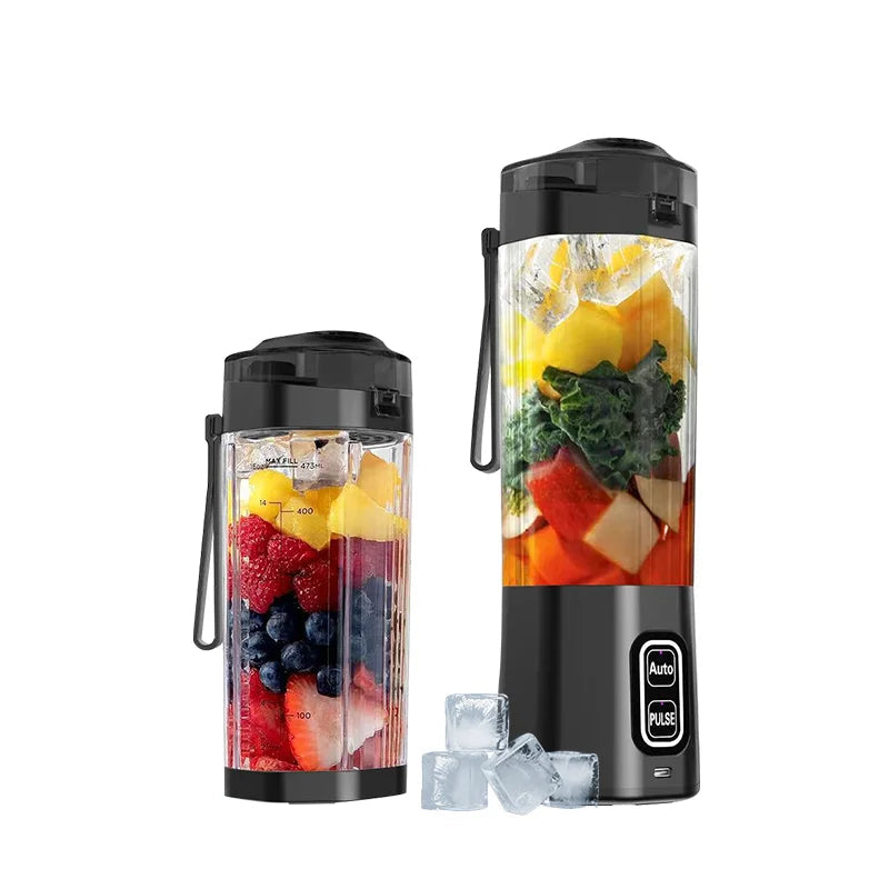 Portable USB Rechargeable Blender 700ml Personal Smoothie Maker with 6 Stainless Steel Blades