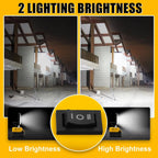 Portable 5200LM Cordless LED Flood Work Light 48W Rechargeable Job Site Lamp with Adjustable Base