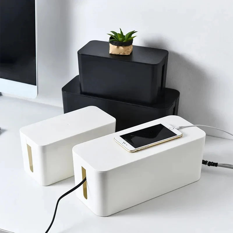 Cable Management Storage Box 32.1cm Plastic Power Board Organizer for Home and Office