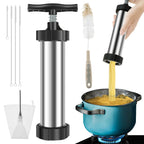 Stainless Steel Churro Maker Kit with 3 Nozzles Reusable Piping Bag Filling Tools and Cleaning Brushes