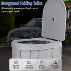 Portable Folding Camping Toilet with Odor Control Bags Non-Slip Base for Travel Caravan Outdoor Use