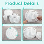 360 Degree Rotating Desktop Stationery Organizer with 7 Removable Compartments Pen Holder Storage Box