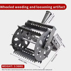 Heavy Duty Garden Cultivator Weeder with Rolling Rotary Teeth Manganese Steel Soil Loosening Tool (No Handle)