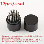 17 Piece Jewelry Dapping Punch Set with Metal Shaping Tools and Storage Container