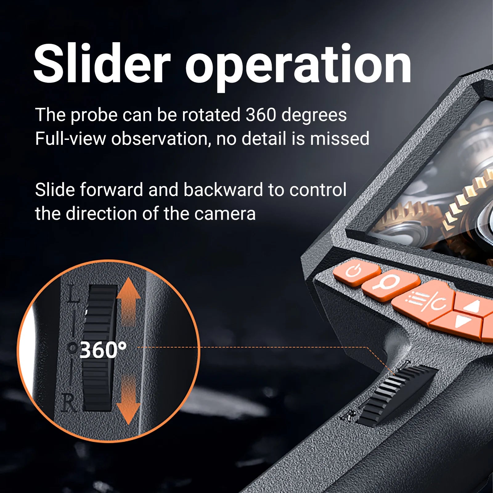 Portable 1080P Inspection Camera with Screen Waterproof 360 Degree Borescope
