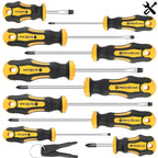 Heavy Duty Precision Screwdriver Set with Magnetic Bit Holder and Portable Carry Case