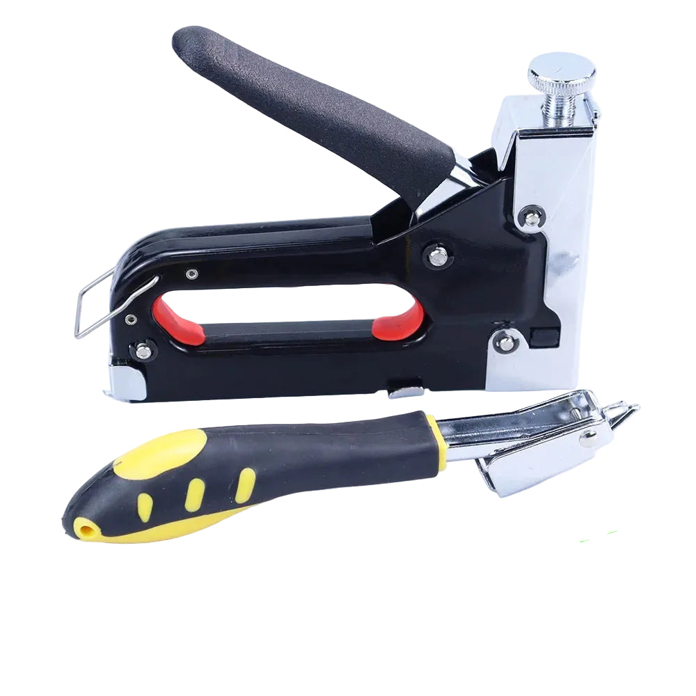Heavy Duty Manual Staple Gun Kit with 800 Staples and Staple Remover for Carpentry DIY and Home Repairs