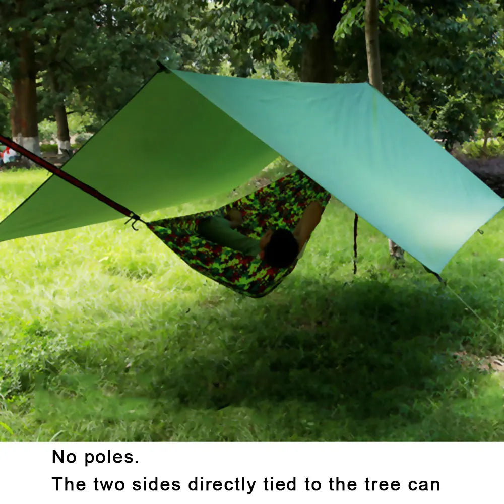 Portable 3x3m Waterproof Tarp Shelter with Carry Bag Outdoor Camping Sun Shade Canopy