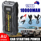 Portable 1200A Jump Starter 12V with Carry Case Rechargeable Battery Booster Power Bank
