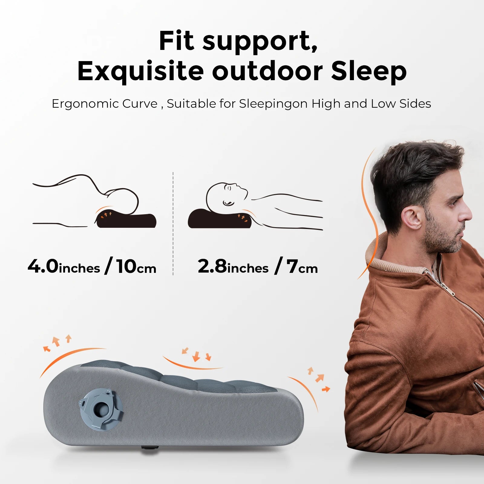 Inflatable Camping Pillow Lightweight TPU Travel Pillow with Washable Cover for Outdoor and Home Use