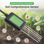 Smart 5-in-1 Soil Sensor with USB Data Logger and App Monitoring for Garden and Farm Soil Testing