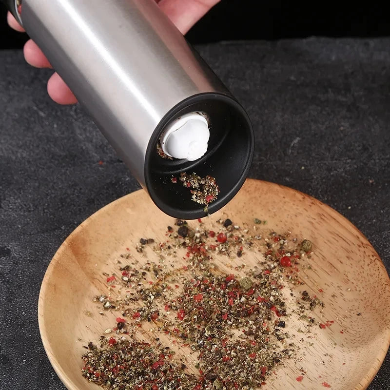 Rechargeable Electric Salt and Pepper Grinder Set 2PCS with Stainless Steel and Glass Spice Mills