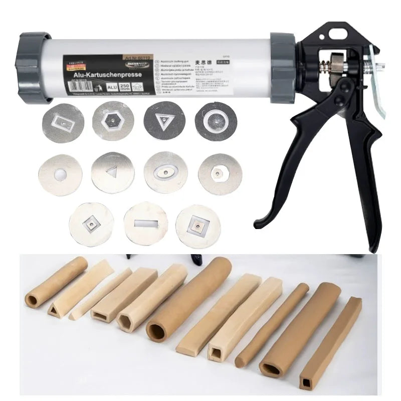 Manual Clay Extruder Gun Large Pottery Sculpting Tool with 11 Interchangeable Forming Discs