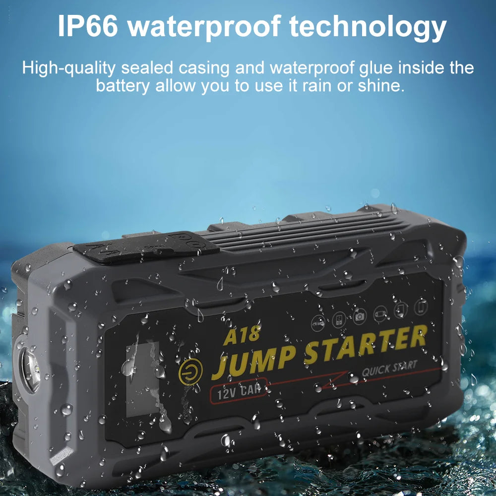 Portable 1200A Jump Starter 12V with Carry Case Rechargeable Battery Booster Power Bank