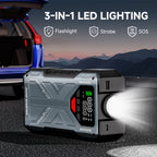 2-in-1 Jump Starter 6000A with Air Compressor Portable 12V Battery Booster and Inflator