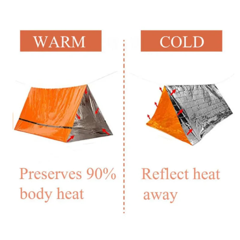 Lightweight 2 Person Emergency Survival Tent Waterproof Outdoor Camping Shelter