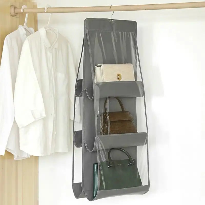 Hanging Closet Organizer 6 Pocket Storage Bag for Handbags Accessories and Sundries