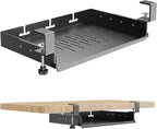 Under Desk Storage Tray No Drill Metal Laptop Mount Cable Management Organizer Rack
