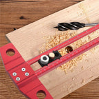 Heavy Duty Aluminum Alloy 2-in-1 Drilling Positioning Ruler with Drill Guides for Woodworking