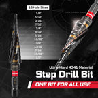 58-Piece Heavy Duty Screwdriver Bit Set with Step Drill, Mini Ratchet Wrench and Bit Holder Case