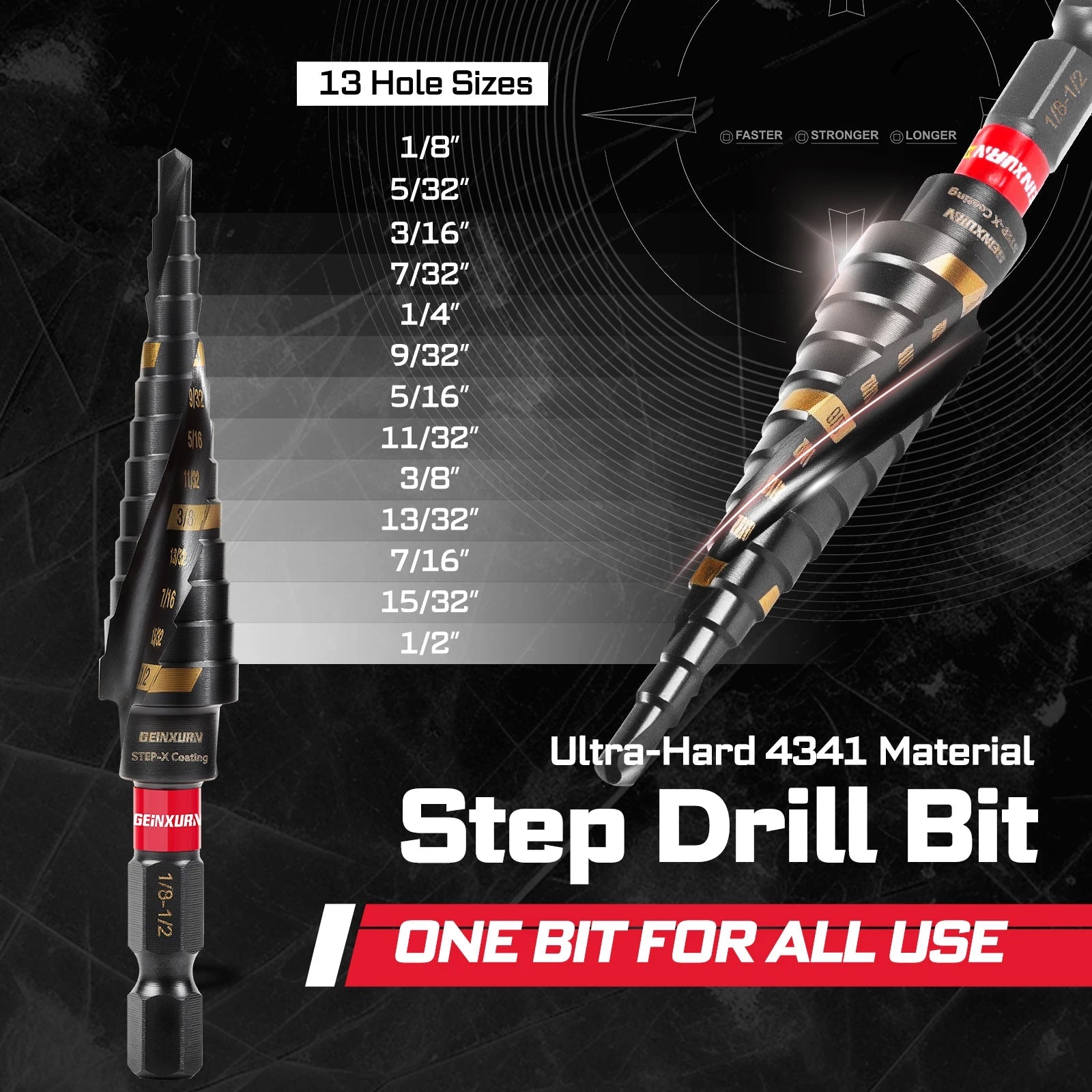 58-Piece Heavy Duty Screwdriver Bit Set with Step Drill, Mini Ratchet Wrench and Bit Holder Case